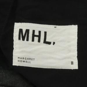 MHL. 21SS COTTON HEMP DRILL ワイドパンツ クロップド ボタンフライ 2 ブラック