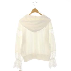 GRACE CONTINENTAL 22SS カットワークパーカー 長袖 フード ジップアップ 36 ホワイト