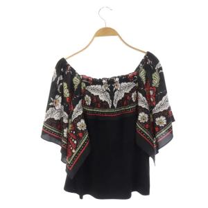 GRACE CONTINENTAL 20SS シャーリングプリントカットトップス ブラウス スクエアネック 36 マルチカラー