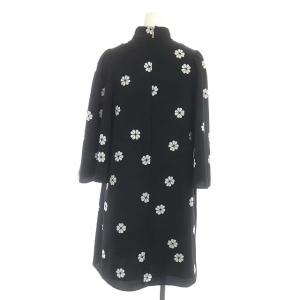 kate spade new york フラワーワンピース フレア 膝丈 七分袖 フレアスリーブ 0 ブラック NJMUA856