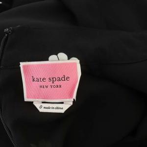kate spade new york フラワーワンピース フレア 膝丈 七分袖 フレアスリーブ 0 ブラック NJMUA856
