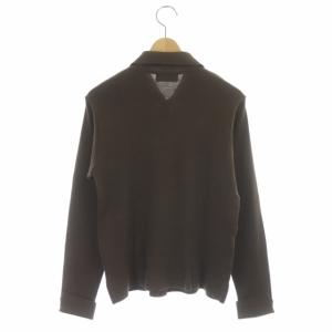 MARGARET HOWELL ウール ボタンニット シャツ カーディガン 長袖 2 ブラウン