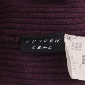 JURGEN LEHL ウール リブニットワンピース ロング タイト パープル