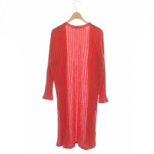 ANAYI ニット カーディガン 長袖 ロング スリット ノーボタン 38 レッド