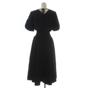 BORDERS at BALCONY RESORT DRESS ギャザー 36 ブラック