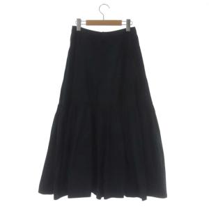 Plage RIAM 22SS タフタスカート ティアード ロング 36 ブラック