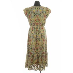 GRACE CONTINENTAL 22SS マルチオーナメント刺繍ワンピース 花柄 38 ベージュ