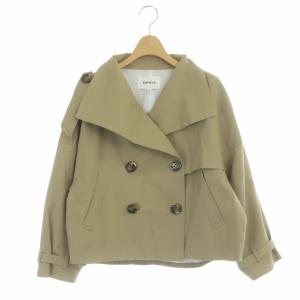 ダブルフェイスショートトレンチコート スプリングコート 総裏地 36 ベージュ