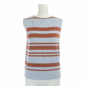 Diagram GRACE CONTINENTAL 19AW セットアップ 上下 ボーダーフレンチニット カットソー ノースリーブ フレアスカート ロング 36 サックス テラコッタ