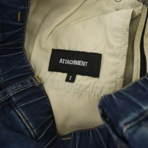 ATTACHMENT サテンハイパワーストレッチデニム バイカーイージーパンツ 1 ネイビー