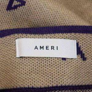 Ameri VINTAGE AMERI PASS CODE RETRO KNIT SKIRT ロング 総柄 ベージュ パープル