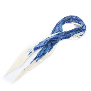 IHOLA FLAMENCA プリーツ スカーフ ホワイト ブルー