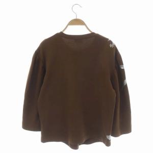 DRIES VAN NOTEN プリントスウェット トレーナー 七分袖 八分袖 裏パイル XS ブラウン シルバー