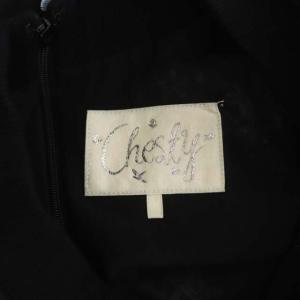 Chesty 21AW カットソー 長袖 プルオーバー 切替 花刺繍 クルーネック 1 ブラック