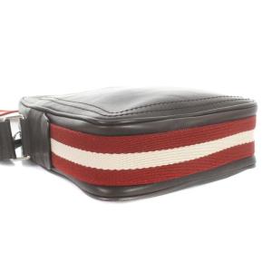 BALLY ショルダーバッグ レザー ロゴ ブラウン レッド