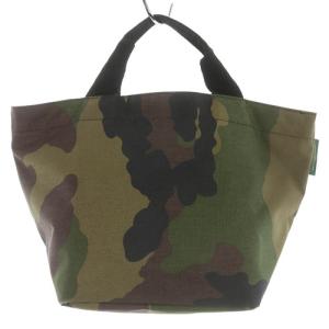 Hervé Chapelier ナイロン舟型トートM ハンドバッグ 迷彩柄 グリーン