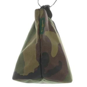 Hervé Chapelier ナイロン舟型トートM ハンドバッグ 迷彩柄 グリーン