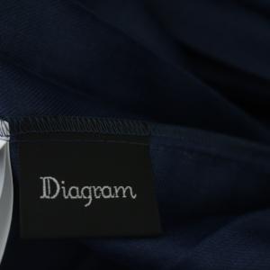 Diagram GRACE CONTINENTAL 22SS プリーツ ワンピース ロング ノースリーブ ステッチ ベルト付き 38 紺 白 ネイビー ホワイト