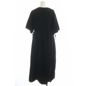 nagonstans 21SS CO Thick Jersey 立体ドレープドレス ワンピース イレギュラーヘム 黒