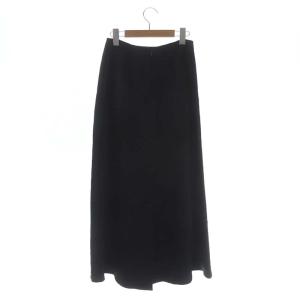 ENFOLD 21AW アセテートサテン ロングスカート マキシ丈 36 ブラック
