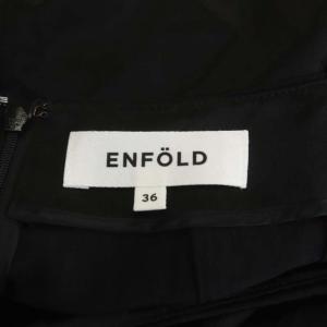 ENFOLD 21AW アセテートサテン ロングスカート マキシ丈 36 ブラック