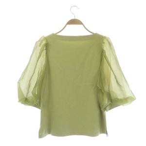 CELFORD 20SS シアースリーブコンビカットソー プルオーバー 切替 五分袖 38 ライム