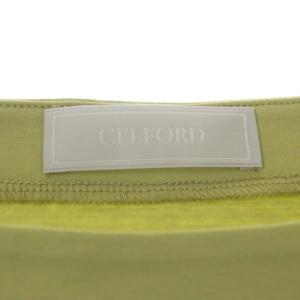 CELFORD 20SS シアースリーブコンビカットソー プルオーバー 切替 五分袖 38 ライム
