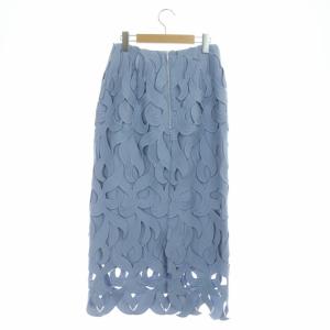 CELFORD 20AW リーフレーススカート タイト ロング 38 サックス