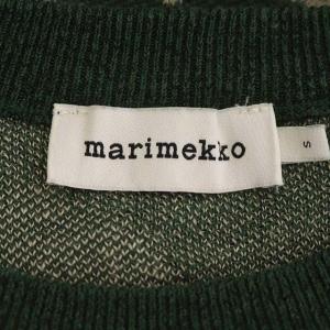marimekko Unikko Tuulen knitted tunic ニットチュニック クルーネック 八分袖 プルオーバー S 緑 アイボリー