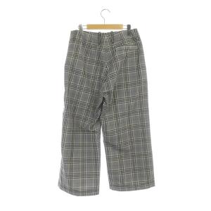 Maison Margiela MM6 タータンチェック ワイドパンツ 大きいサイズ 42 黒 白 ブラック ホワイト