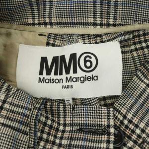 Maison Margiela タータンチェック ワイドパンツ 大きいサイズ 42 ブラック ホワイト