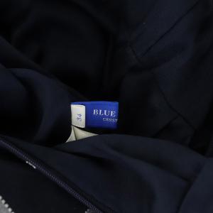 BLUE LABEL CRESTBRIDGE ノースリーブ ウィンドペンワンピース ミニ 34 ベルト付 紺 ネイビー