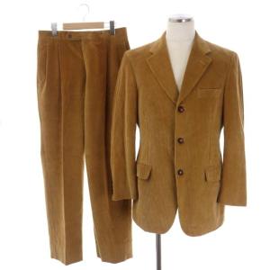 コーデュロイ セットアップ テーラードジャケット パンツ テーパード 38 31 キャメル