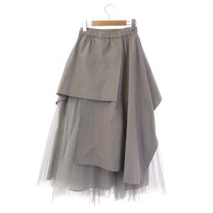 Ameri VINTAGE UNDRESSED OVERLAPPING SKIRT チュールスカート ドッキング ティアード グレー