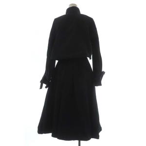 ATON × AMARC ロングトレンチコート スプリングコート リボンベルト付き F ブラック