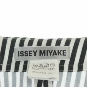 ISSEY MIYAKE 15SS ストライプ ポンチョ トップス カットソー プルオーバー 半袖 2 黒 白 ブラック ホワイト