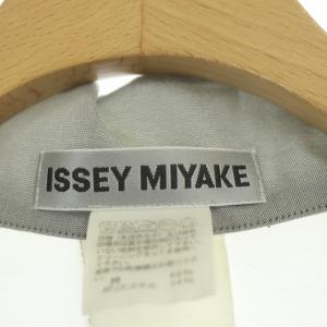 ISSEY MIYAKE 13AW 切替 スタンドカラー ブラウス シャツ 長袖 2 グレー ホワイト ブラック