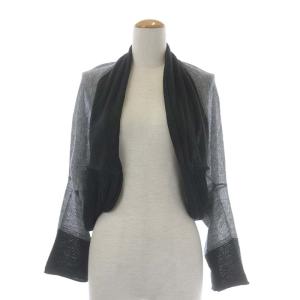 13AW プリーツ 切替 ボレロ カーディガン シアー デザイン 2 グレー チャコールグレー