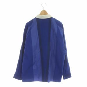 ISSEY MIYAKE 16AW 切替 比翼ボタン ブラウス シャツ 長袖 2 ブルー ホワイト