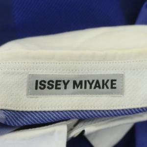 ISSEY MIYAKE 16AW 切替 比翼ボタン ブラウス シャツ 長袖 2 ブルー ホワイト