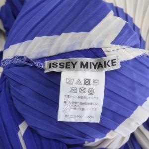 ISSEY MIYAKE 変形 プリーツワンピース 総柄 2 青