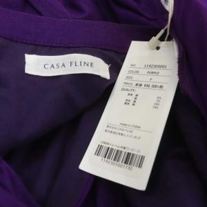 CASA FLINE LINENイレヘム 半袖ワンピース カシュクール ロング F 紫 パープル