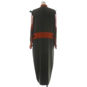 sacai バイカラー シアー切り替え ワンピース 2 カーキ オレンジ