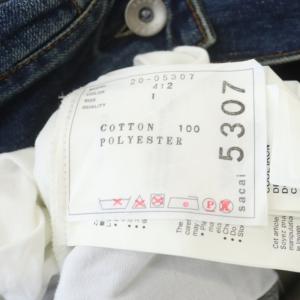 sacai プリーツドッキングデニムコート 1 インディゴ カーキ
