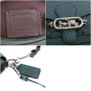 COACH ジェイド ハンドバッグ ワンハンドル ショルダーバッグ 2way 馬車金具 レザー グリーン 91034
