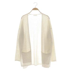 21SS コットンハイツイストルーズカーディガン ニット 長袖 ノーボタン ライトベージュ