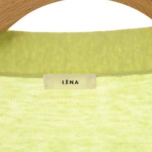 IENA 21SS コットン麻Vネックカーディガン ニット 長袖 黄緑 イエローグリーン