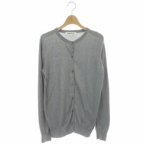 カーディガン ニット シルク コットン 長袖 38 グレー
