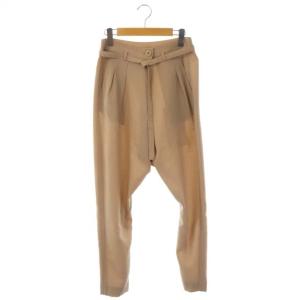 サルエルパンツ タック テーパード イージー ウール 38 ベージュ
