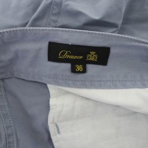 Drawer コットンバイオワイドパンツ ボタンフライ コクーン 36 青 ブルー